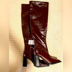 ZARA tall burgundy boots